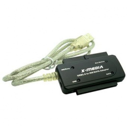 Cable Adaptador X-Media XM-UB2235S USB A IDE Y SATA 2.5" Y 3.5" XM-UB2235S-Negro